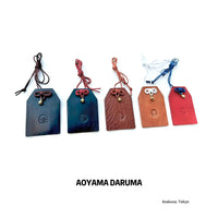 Aoyama Daruma leather charm 革 御守り