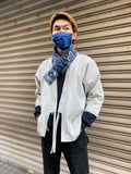 Aoyama Daruma bluewhite indigo dye sashiko hanten jacket 藍白 藍染 刺し子 半纏 ジャケット【Pre-order/受注生産 OK】