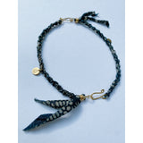 Aoyama Daruma indigo dye kofu brass bracelet  藍染 真鍮 古布 ブレスレット