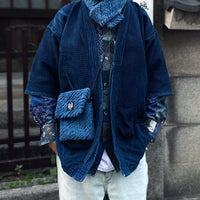 Aoyama Daruma Indigo dye Scarf shoulder bag マフラー ショルダーバッグ ふわふわシリーズ