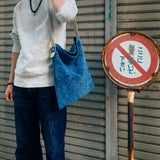 Aoyama Daruma indigodye「take it easy 」shoulder bag 藍染 ふわふわ 刺子 ショルダーバッグ